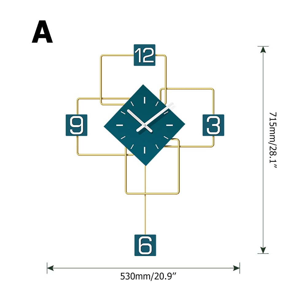 Style A Gold & Green Nordic Geometry Modern Simple Fashion Wall Clock window image