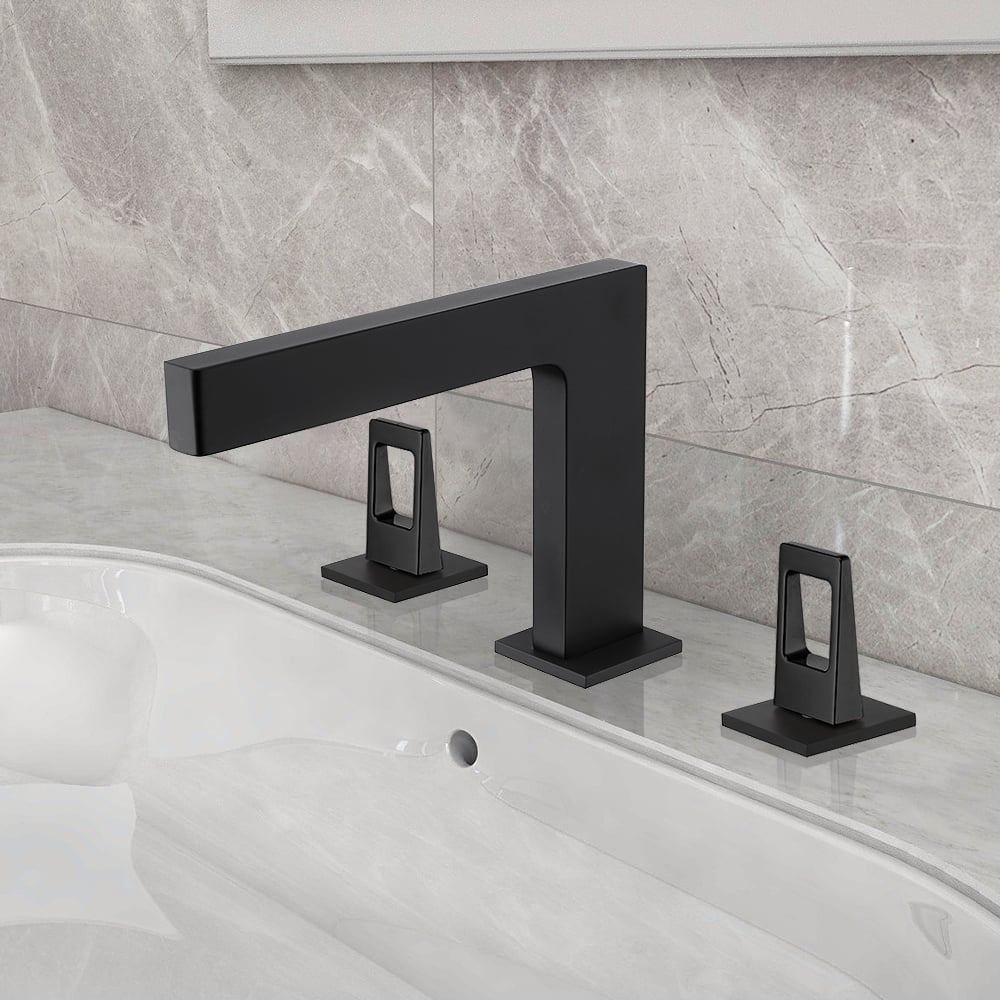 Robinet De Lavabo Mural Noir – Laiton – Salle De Bain – FD 53931B-3