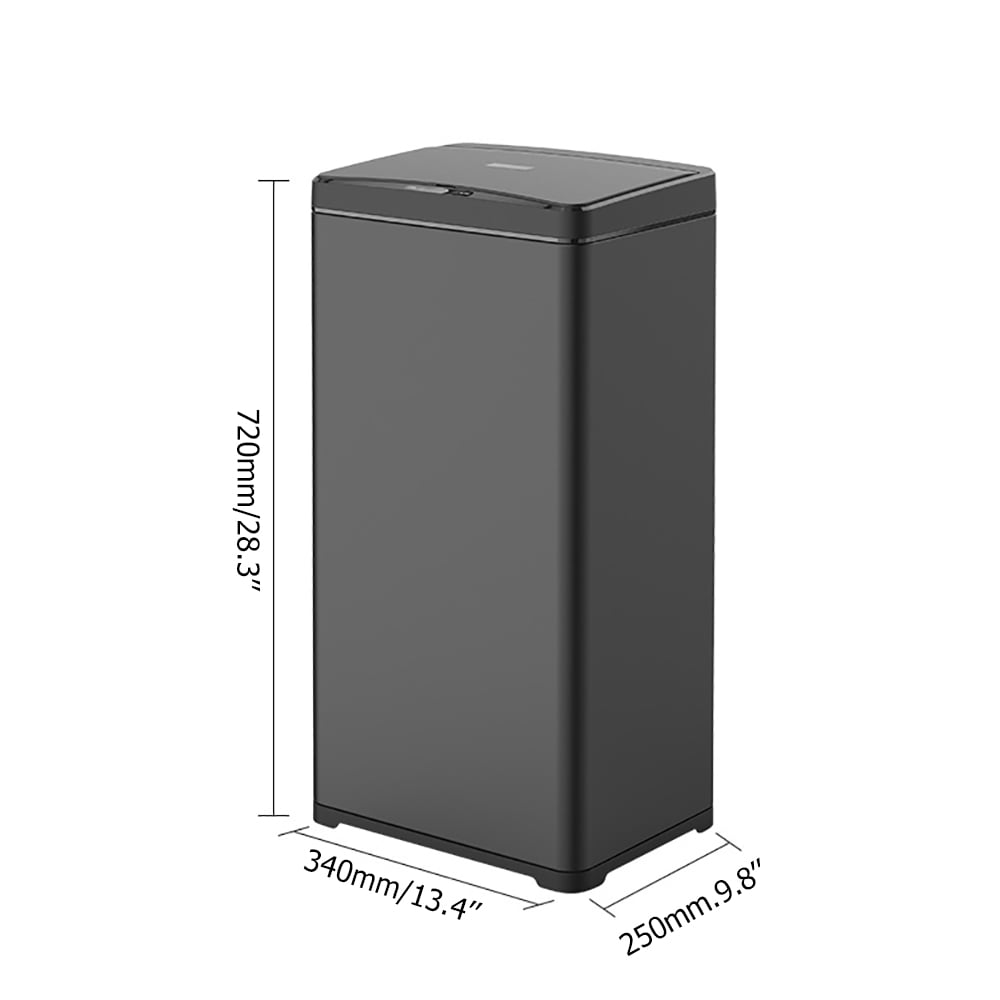 Intelligent Touchless Sensor Stainless Steel Trash Can 13 Gallon-Black window image