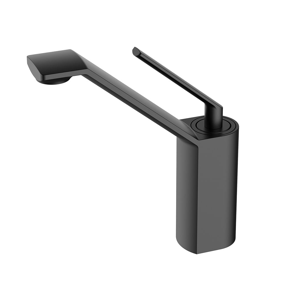Robinet de comptoir à levier unique aéré noir mat en laiton massif image de fenêtre