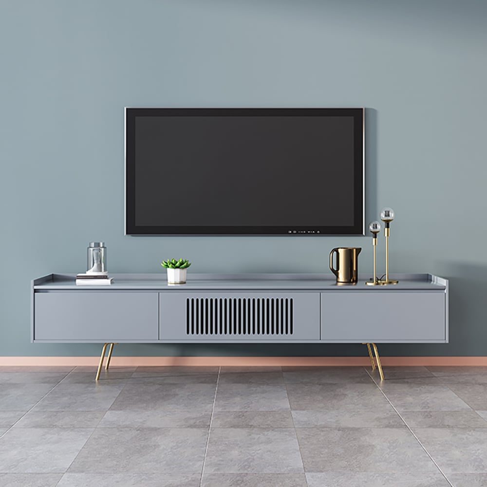 2200mm Grey TV Stand Nordic Media Console with 4 Doors in Large window image