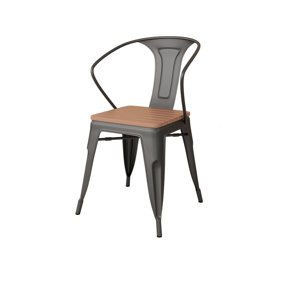 5-Pieces Outdoor Dining Set with Rectangle Table and 4 Armchair window image