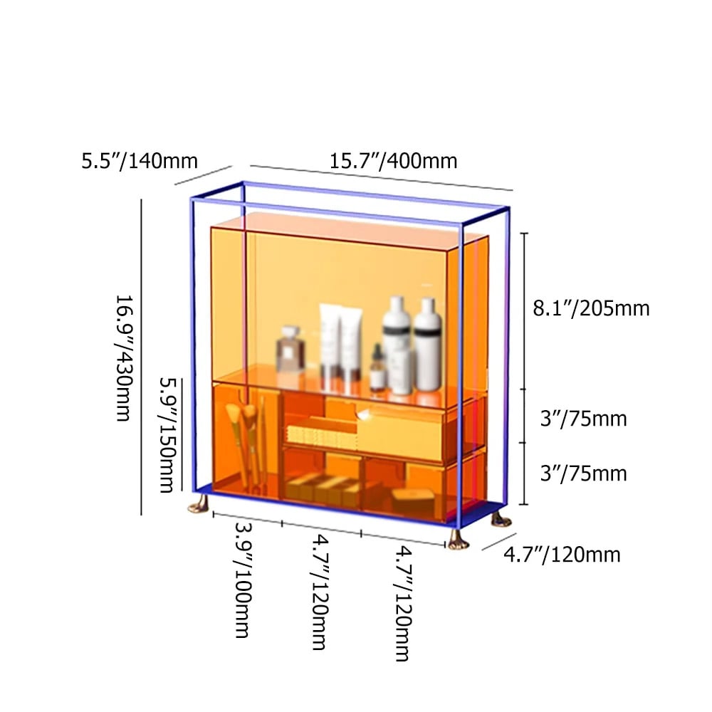 Acrylic Makeup Organiser Desk Storage Shelving with 4 Paws window image