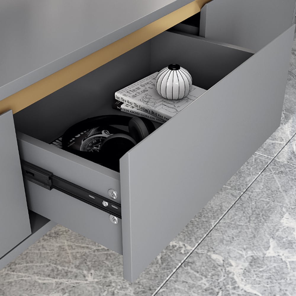 Modern Rectangle-shaped Coffee Table with Storage in Grey window image