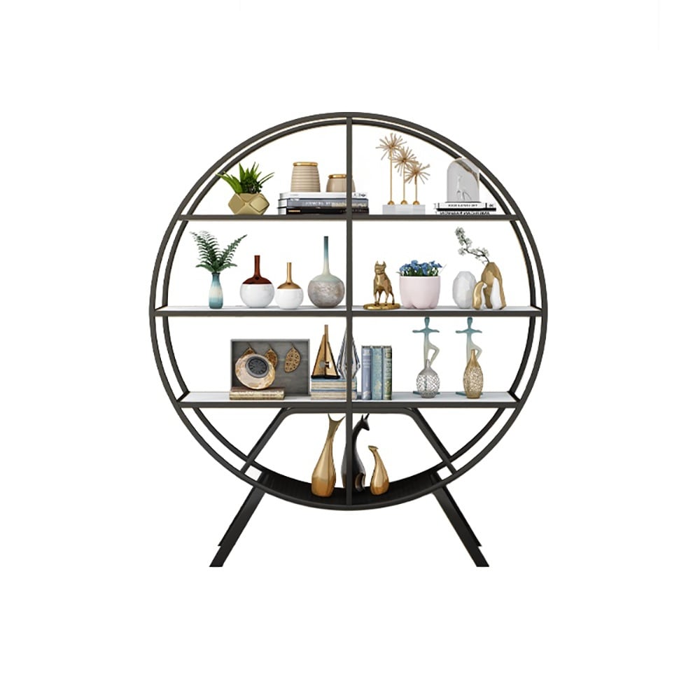 Contemporary Freestanding Round Etagere Bookshelf window image