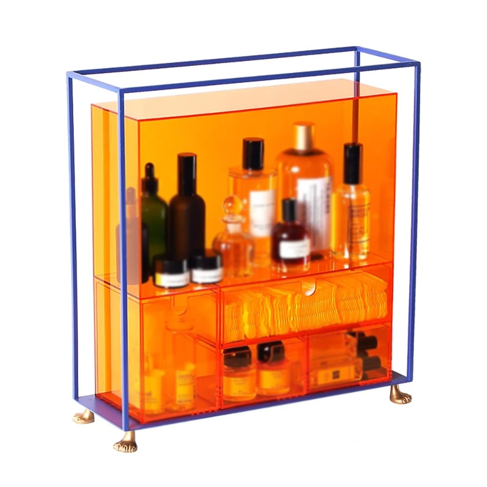 Acrylic Makeup Organiser Desk Storage Shelving with 4 Paws window image