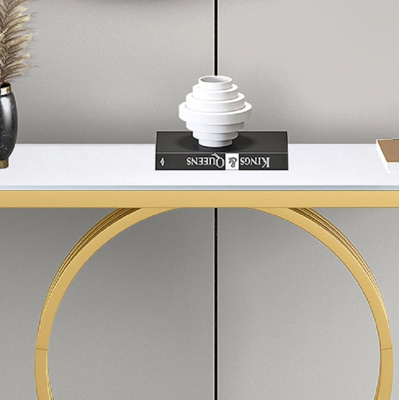 Console moderne en bois Tréteau en métal blanc image de fenêtre