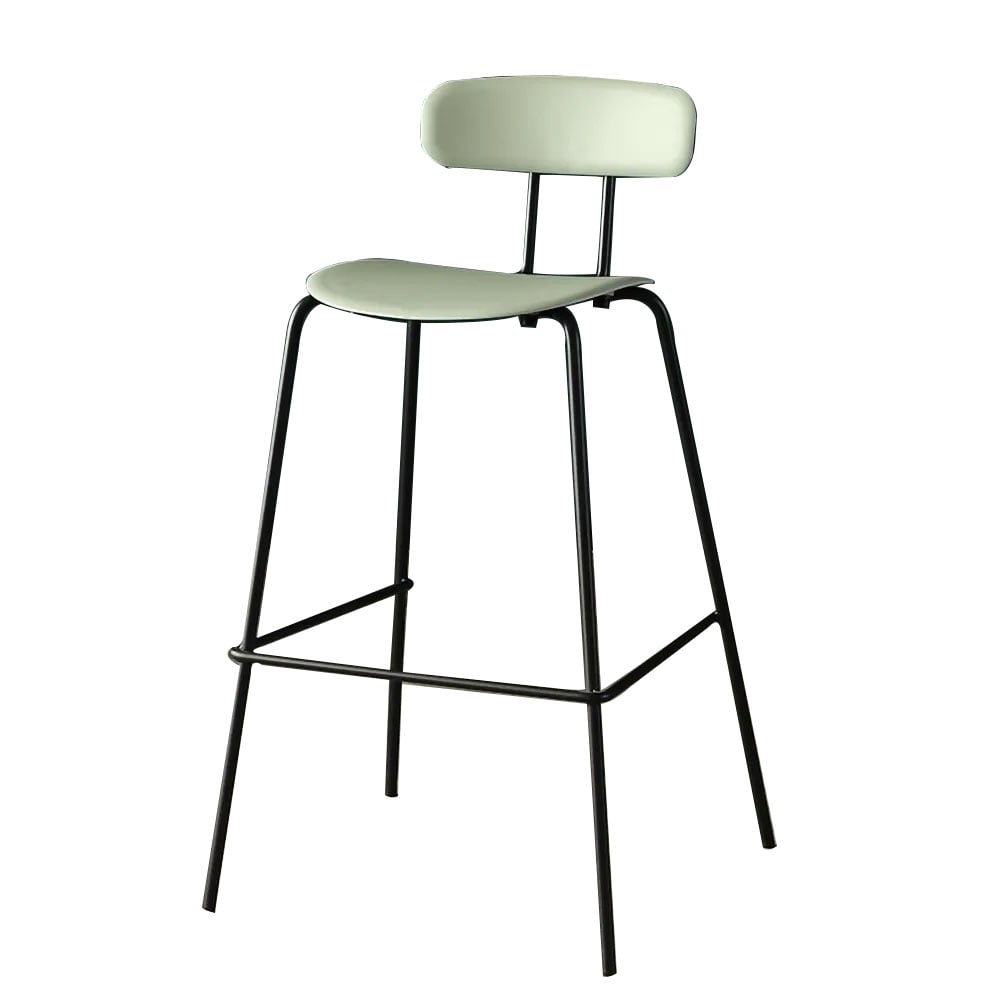 Green Counter Height Bar Stool PP Plastic Counter Stool with Footrest Metal window image