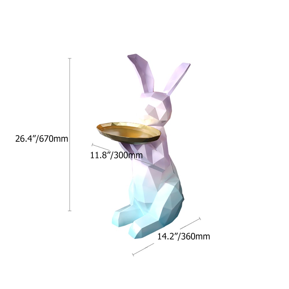 Modern Pink End Table Decor Rabbit Side Table with Tray Top｜Homary