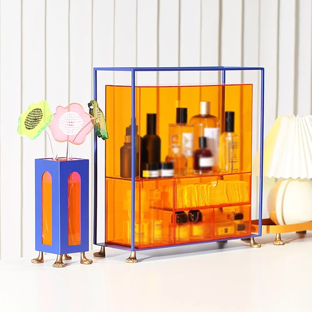 Acrylic Makeup Organiser Desk Storage Shelving with 4 Paws window image