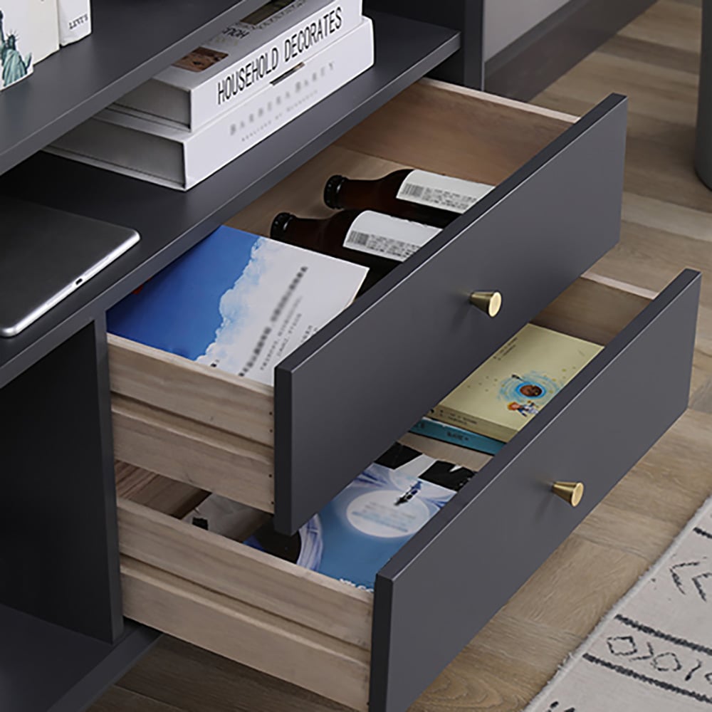 Modern Minimalist Grey Cabinet with Door & Drawers & Shelves in Small window image