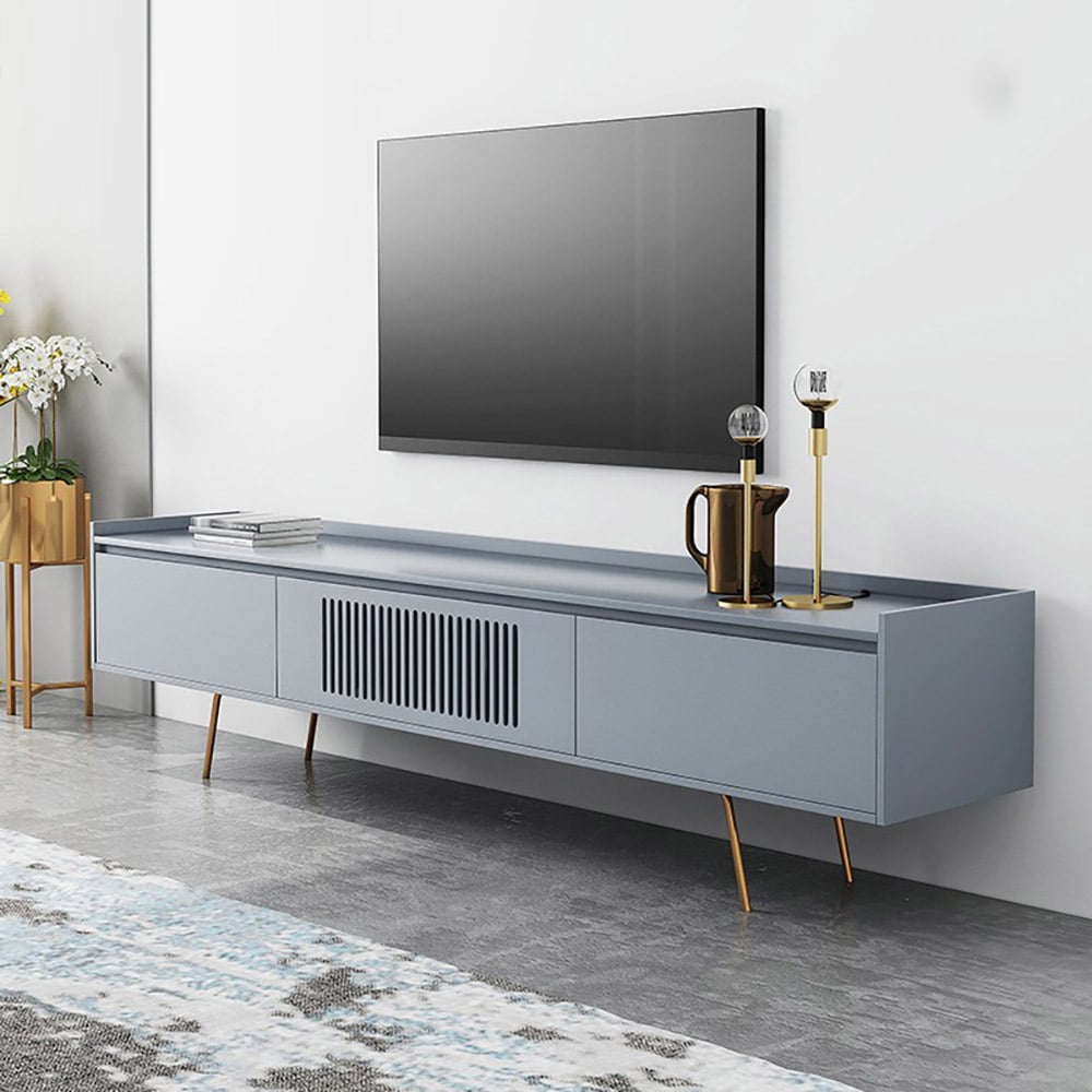 2200mm Grey TV Stand Nordic Media Console with 4 Doors in Large window image