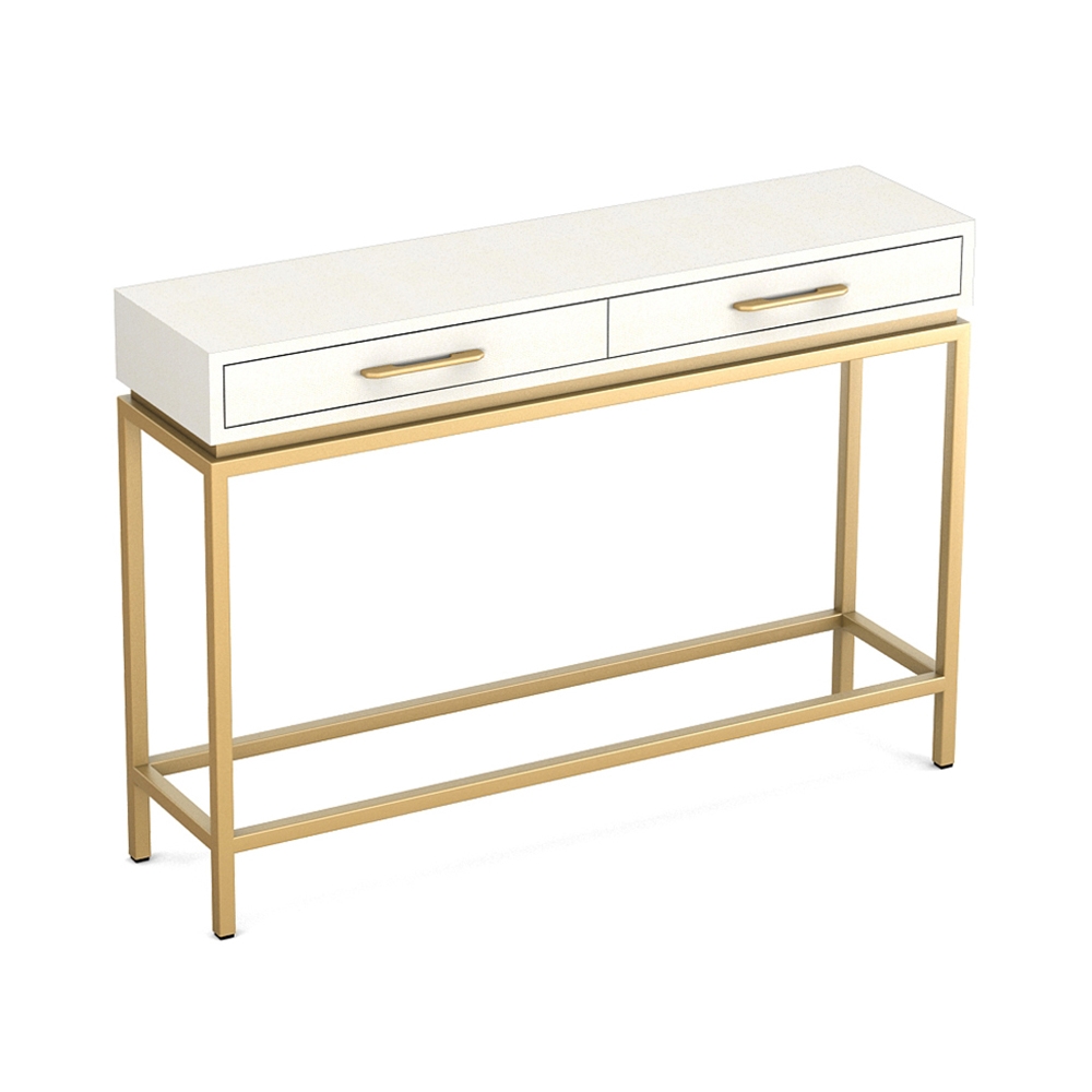 White Console Table with Drawer Entryway Table Contemporary for Hallway window image