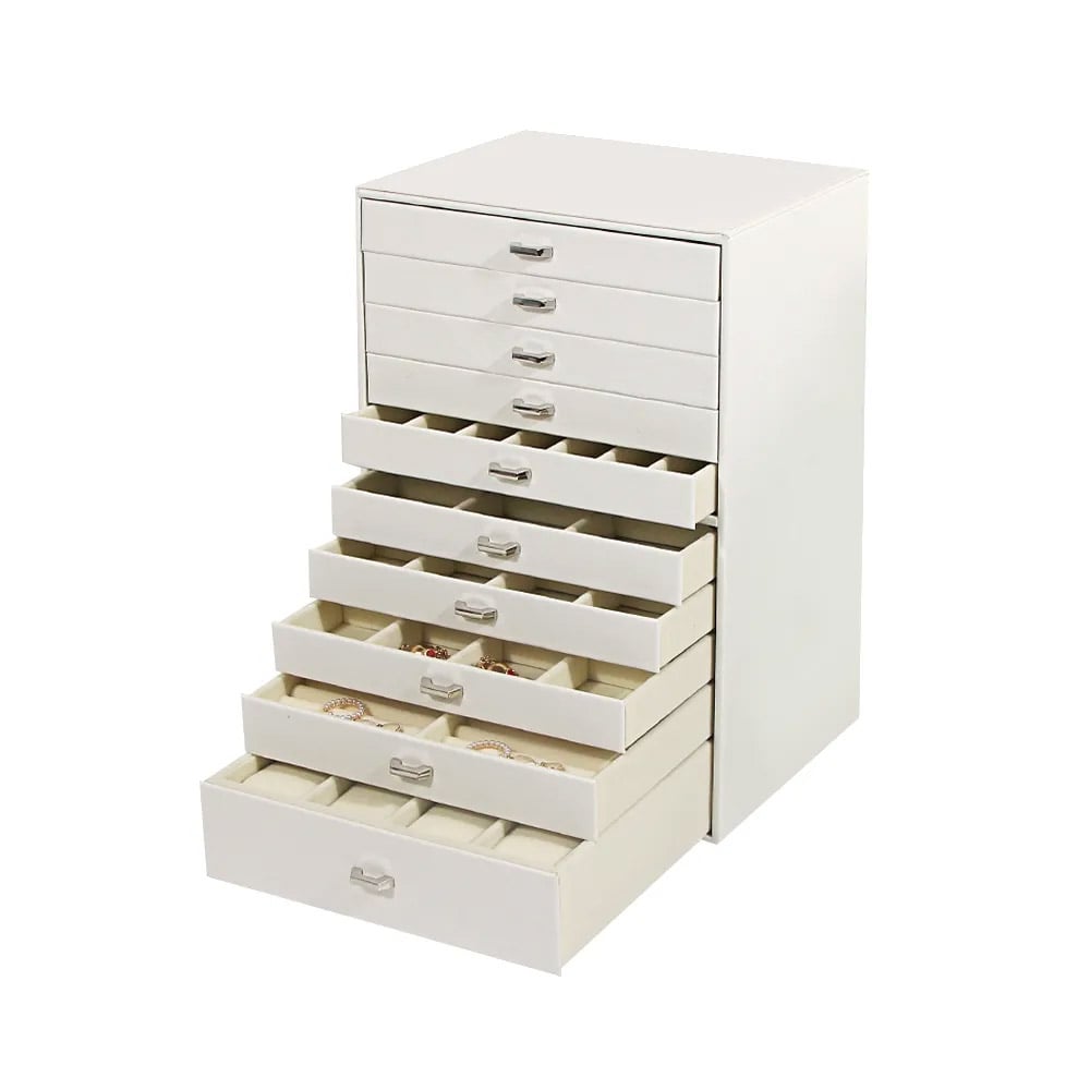 Desk Organiser Earring Holder Jewelry Display Box in White window image