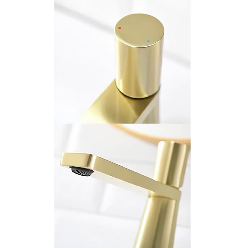 Modern Single Hole Single Handle Brass Bathroom Vessel Sink Faucet window image