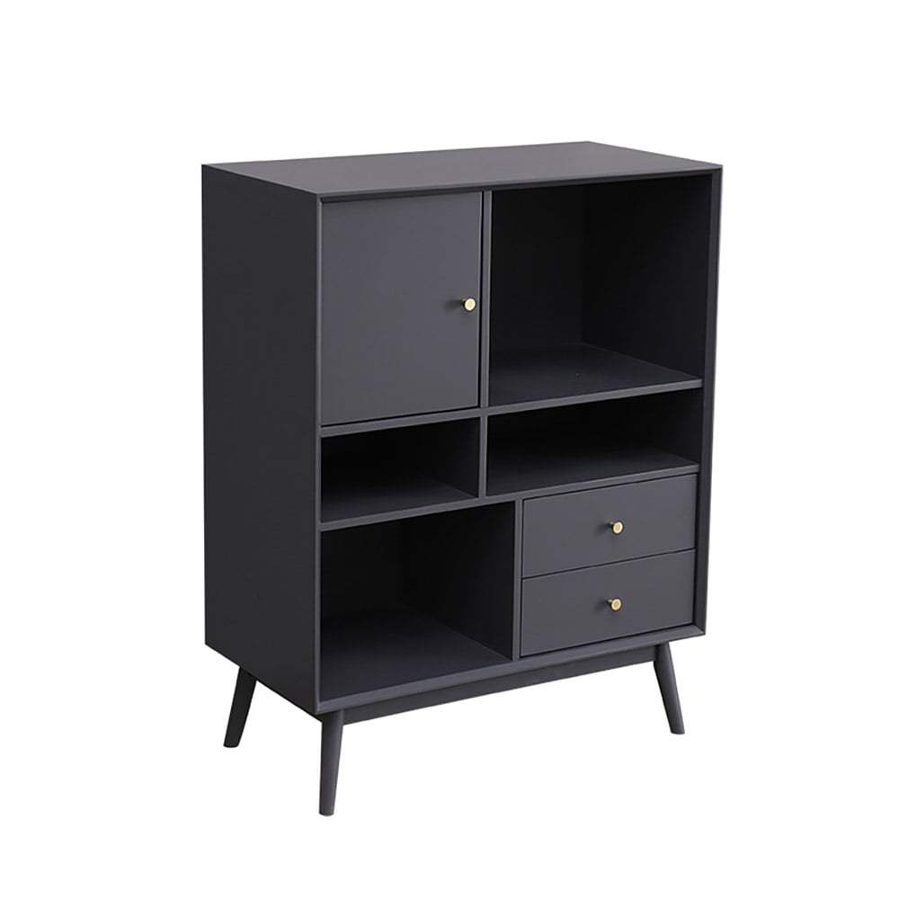 Modern Minimalist Grey Cabinet with Door & Drawers & Shelves in Small window image