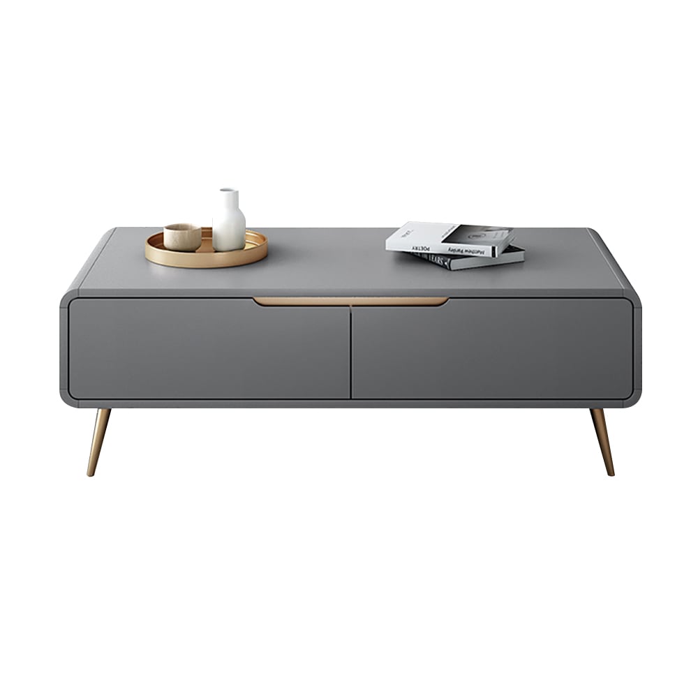 Modern Rectangle-shaped Coffee Table with Storage in Grey window image