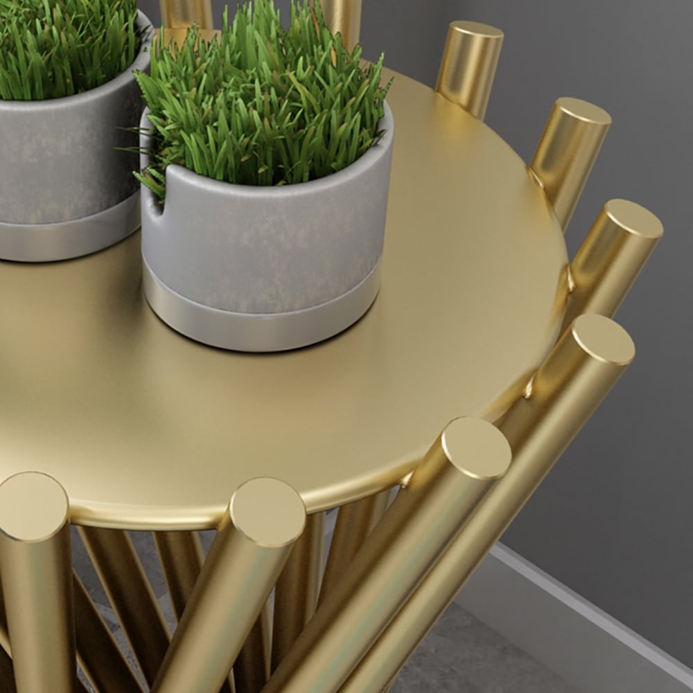Unique Shaped Simplified Plant Stand in Gold window image