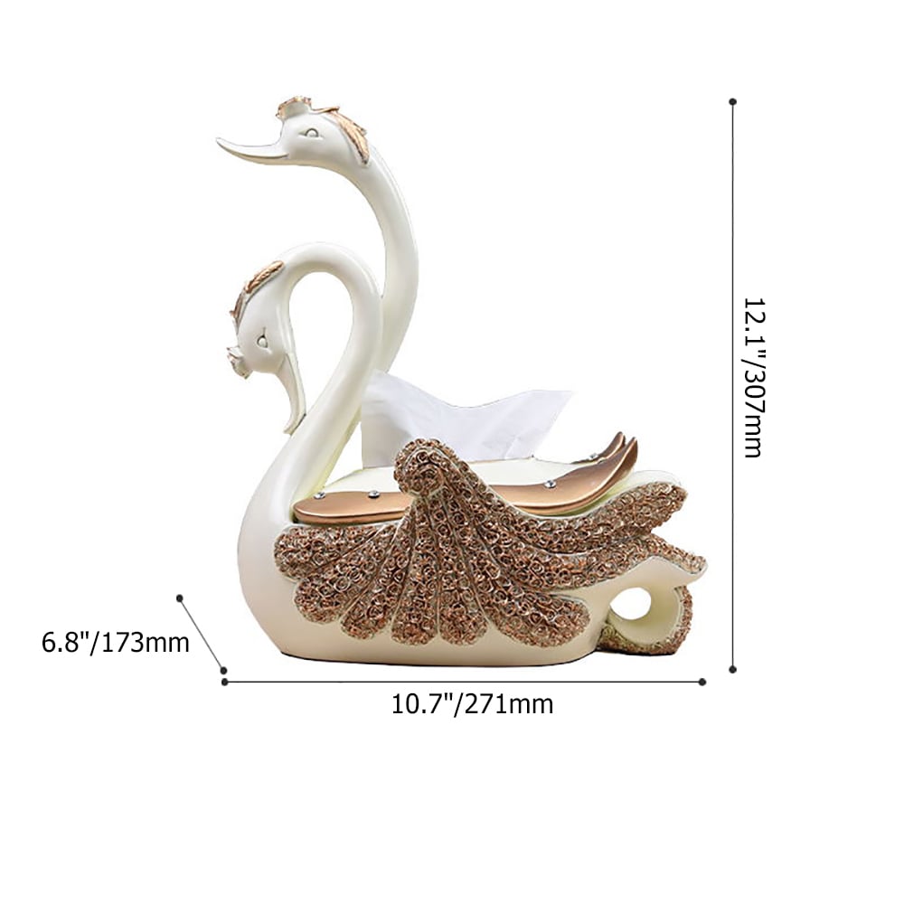 Swan Sculpture Tissue Box Cover in White window image