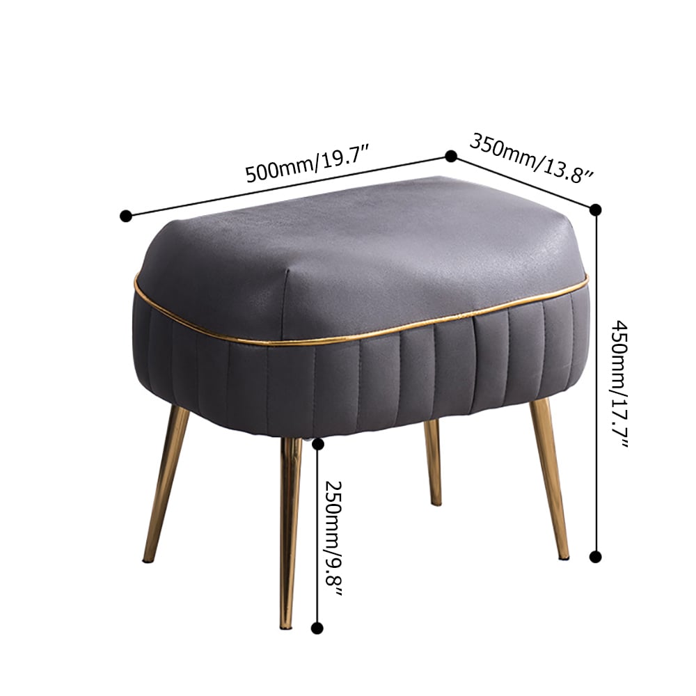 Contemporary Makeup Stool Leath-Aire Upholstered Ottoman window image