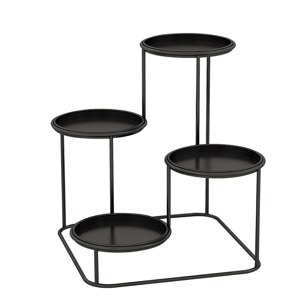 Modern 4-Tiered Ladder Plant Stand in Black window image