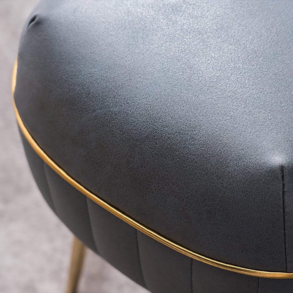 Contemporary Makeup Stool Leath-Aire Upholstered Ottoman window image