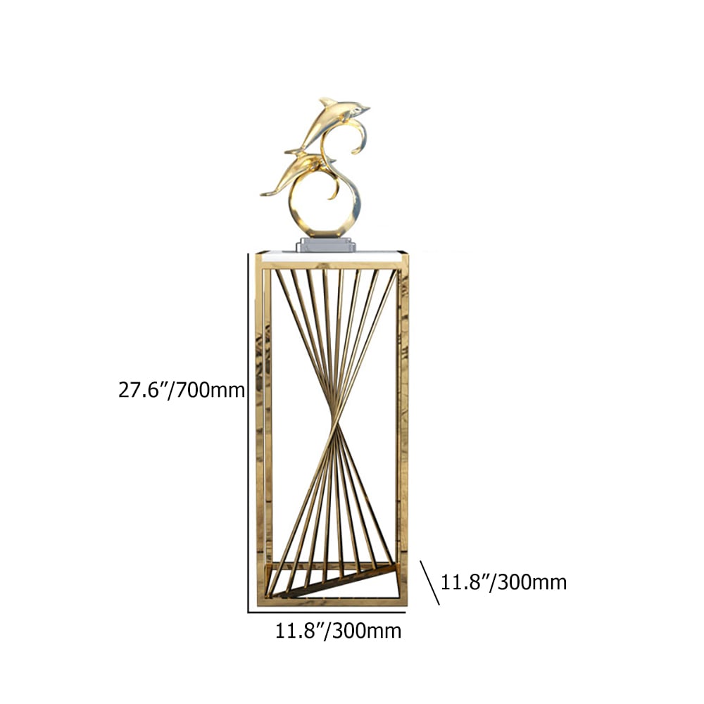 Nordic Decor Freestanding Marble Plant Stand in White window image