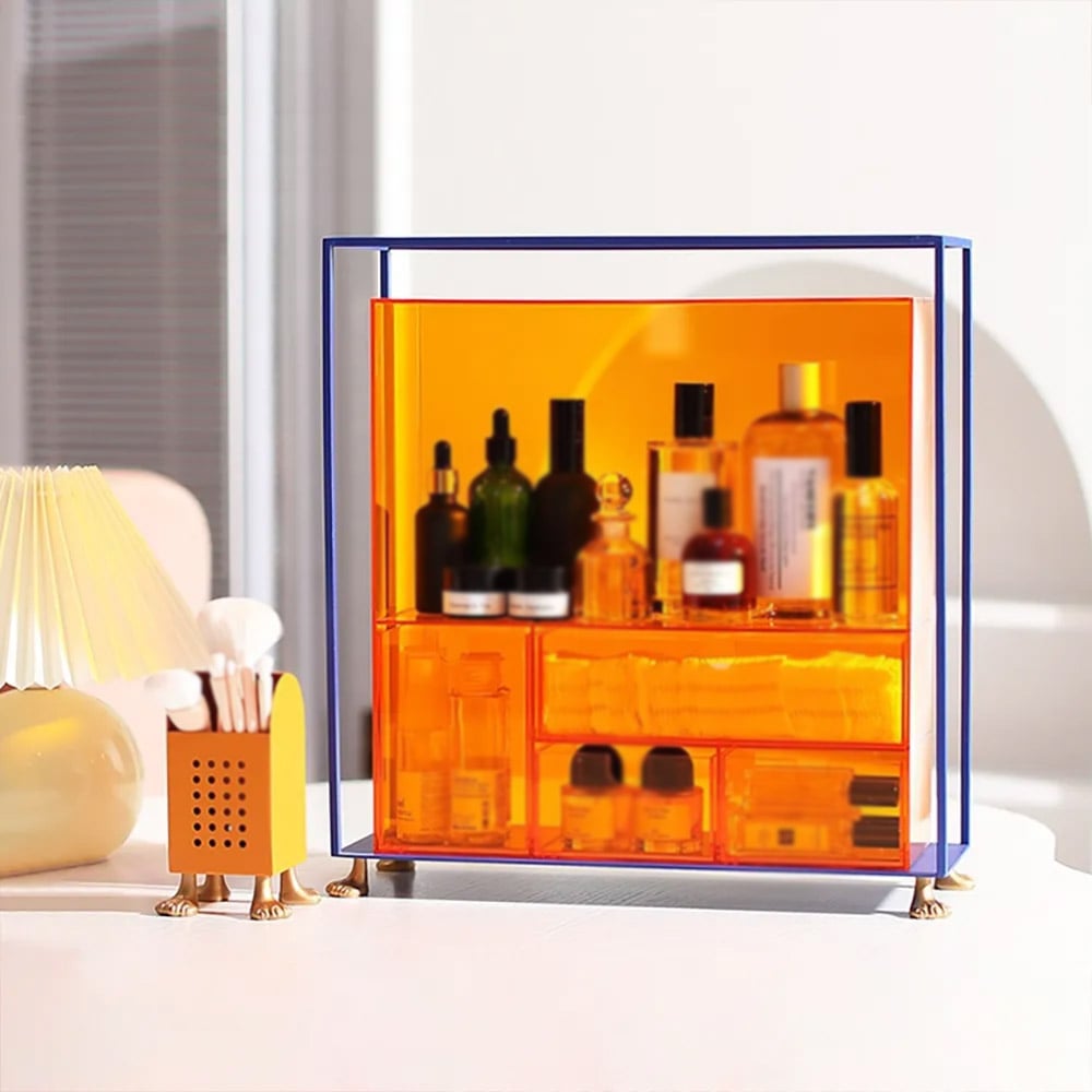 Acrylic Makeup Organiser Desk Storage Shelving with 4 Paws window image