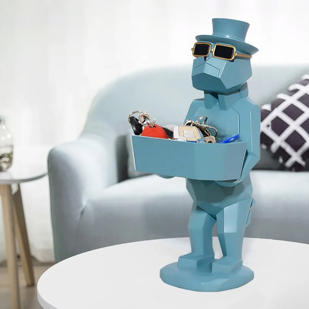 Modern Suit Dog Desk Organizer Key Organizer for Entryway-Blue window image