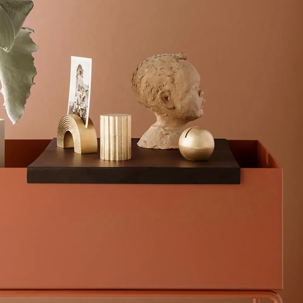 Orange Plant Stand 2-Shelf Gold Plant Pot Stand for Indoor&Outdoor window image