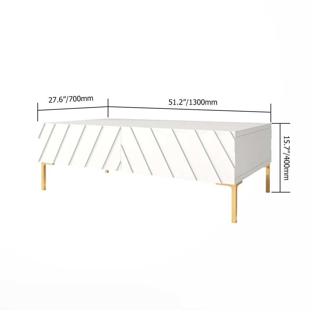 Modern Wood Coffee Table with Drawers Rectangle Accent Table in Green window image