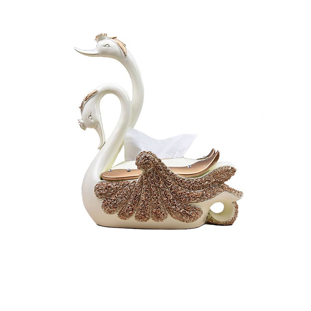 Swan Sculpture Tissue Box Cover in White window image