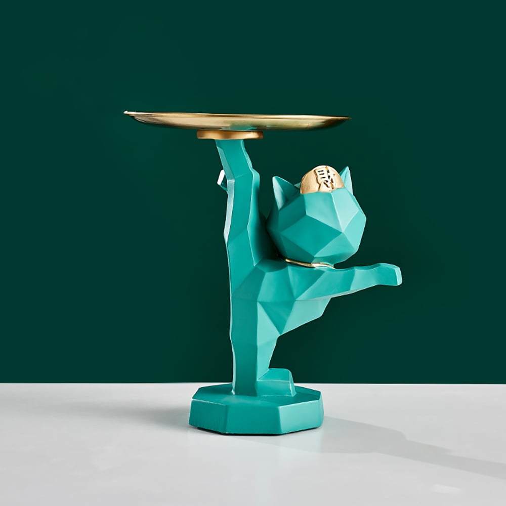 Modern Cat "Leg Lift" Sculpture Multifunction Desk Organizer window image