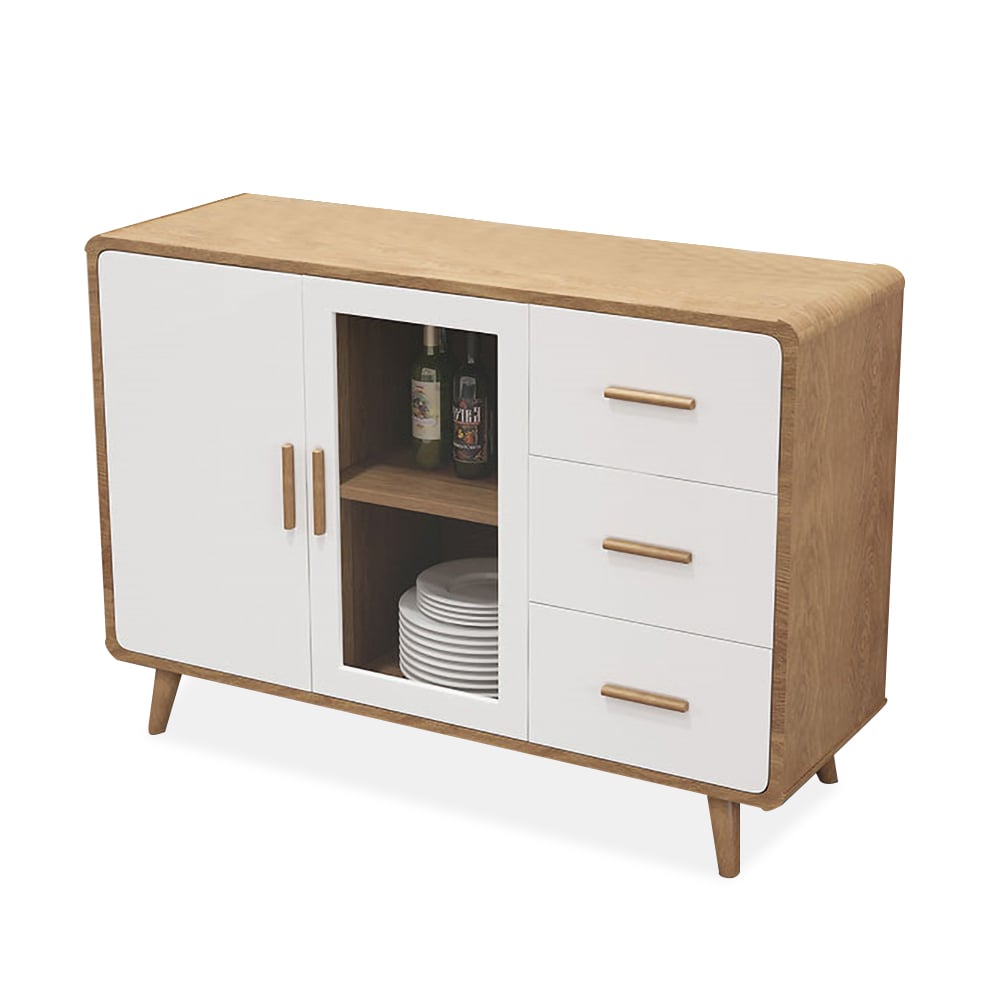 Natural Sideboard Buffet with Doors & Drawers & Shelves in Large window image