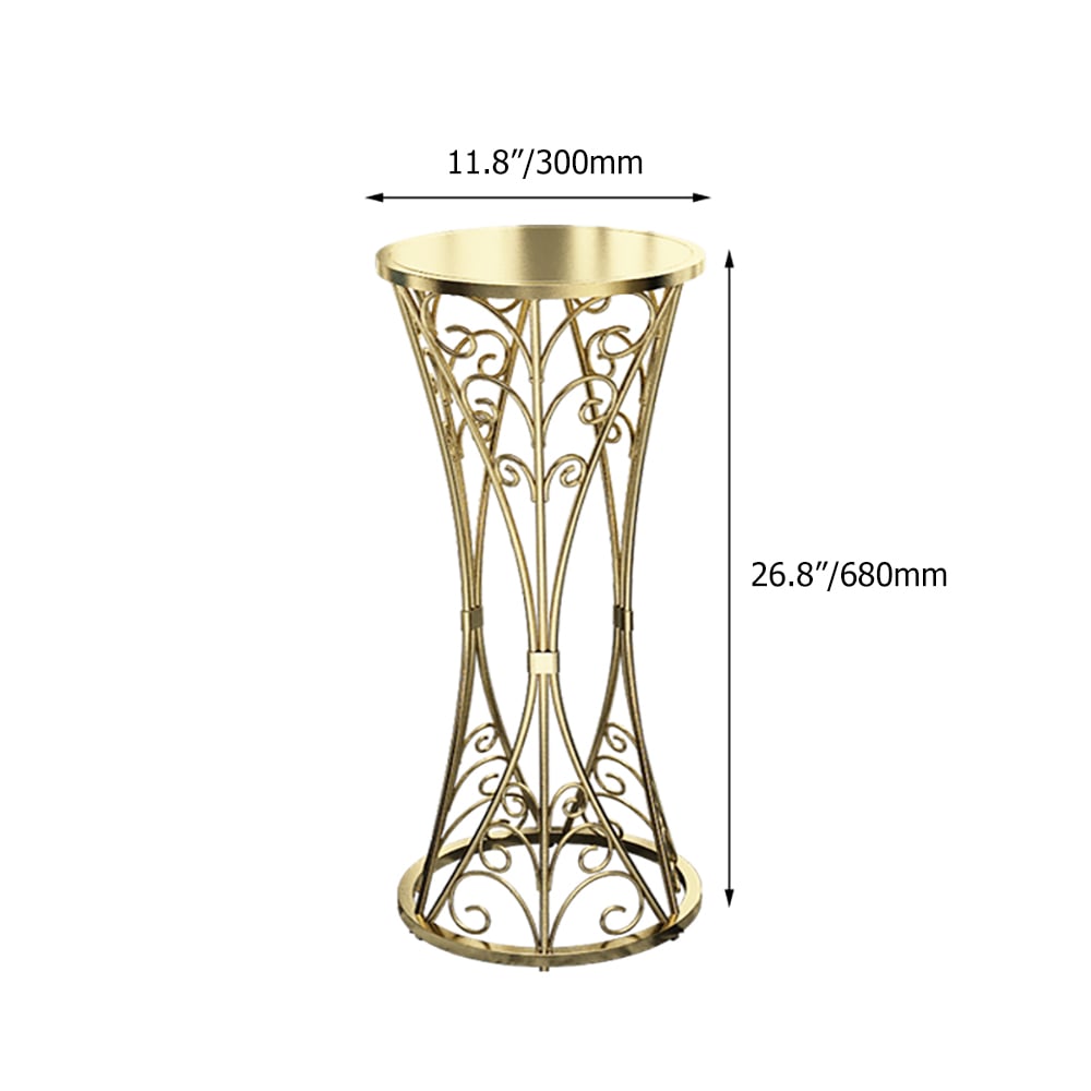 Unique Hollow Plant Stand Flower Rack in Gold window image