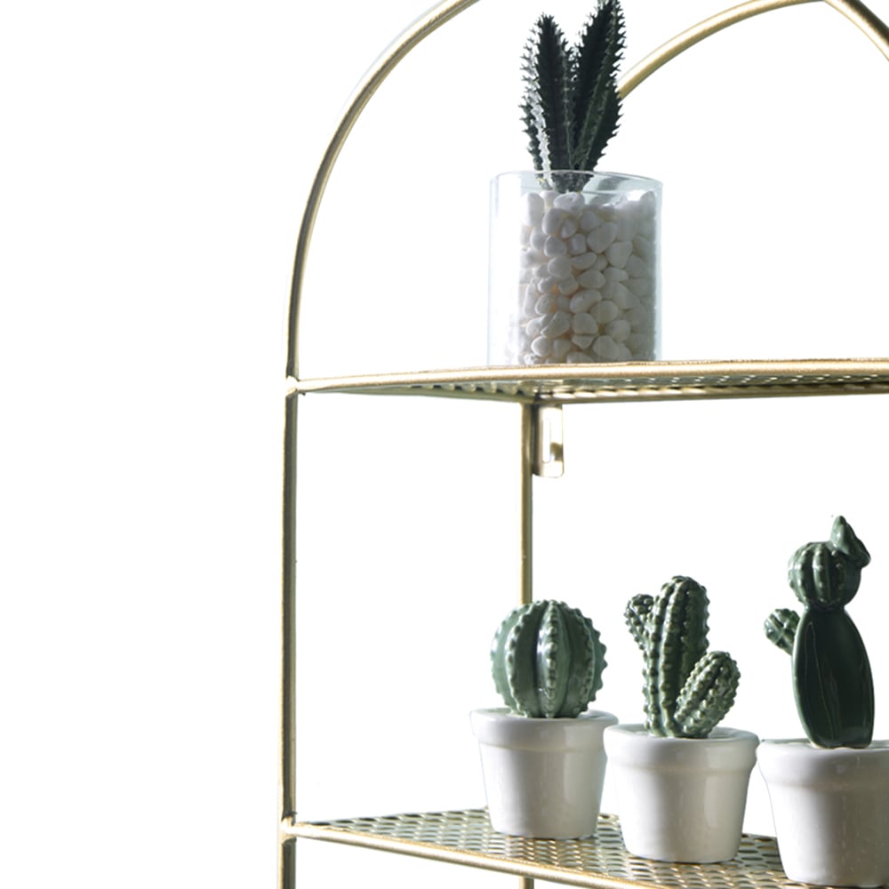 4-Tier Wall Mounted Stand Floating Shelf in Gold window image
