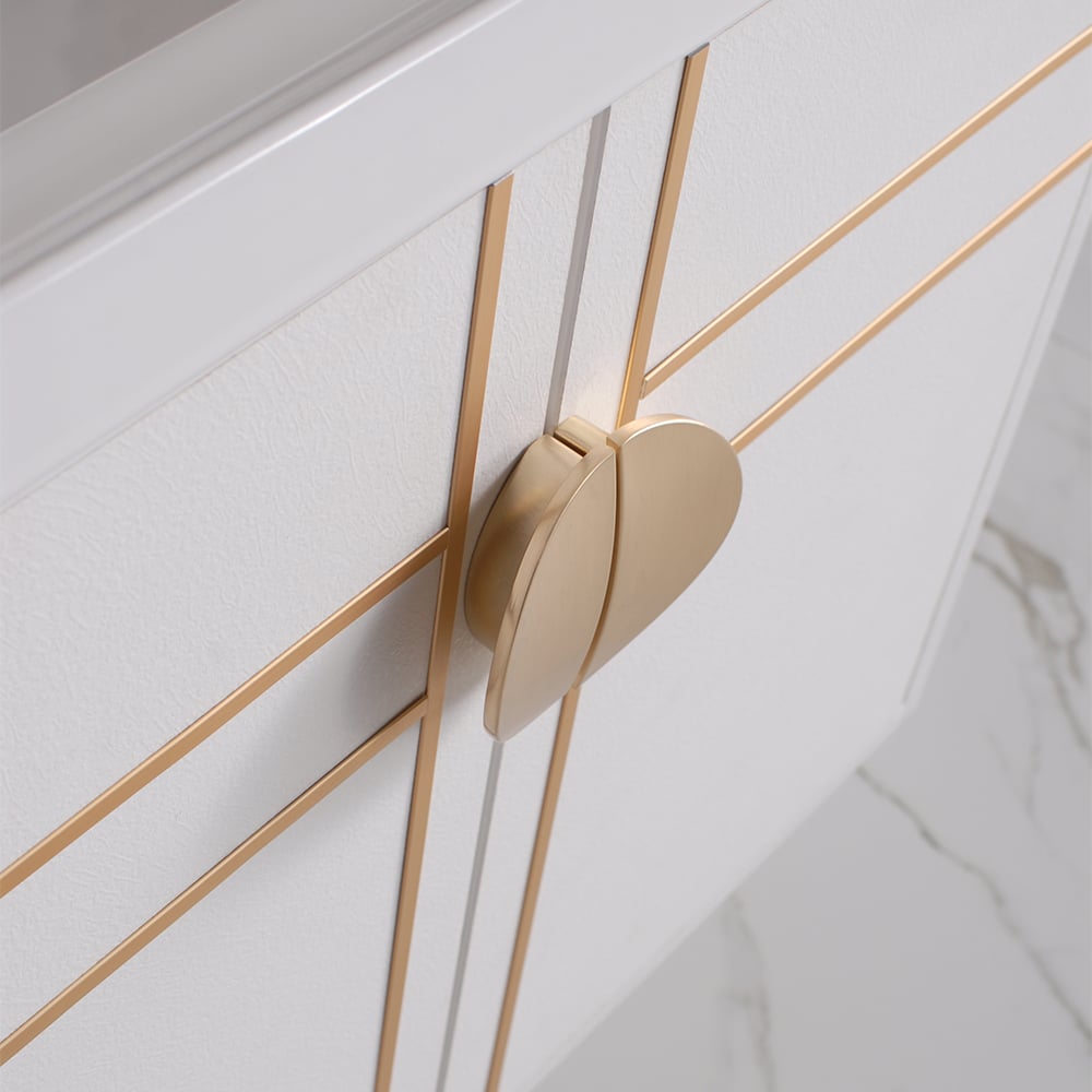 White Floating Bathroom Vanity Wall Mounted 31" Ceramic Single Sink with 2-Door window image