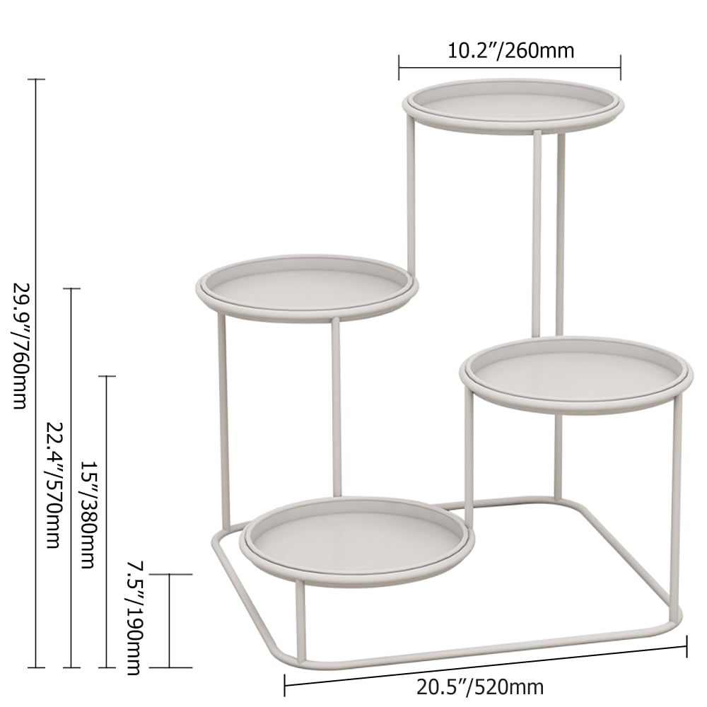 Modern 4-Tiered Ladder Plant Stand in White window image