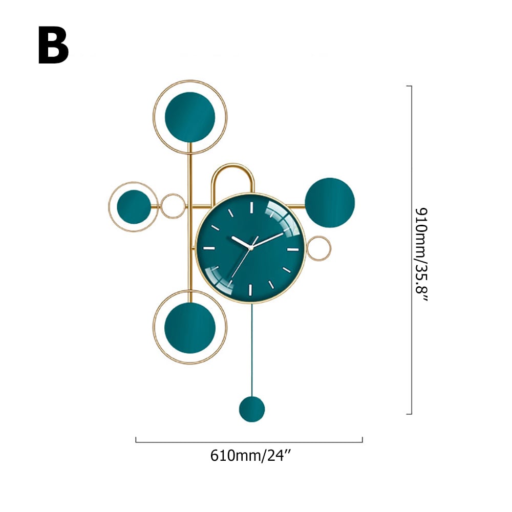 Nordic Creative Oversized Wall Clock with Metal Pendulum window image