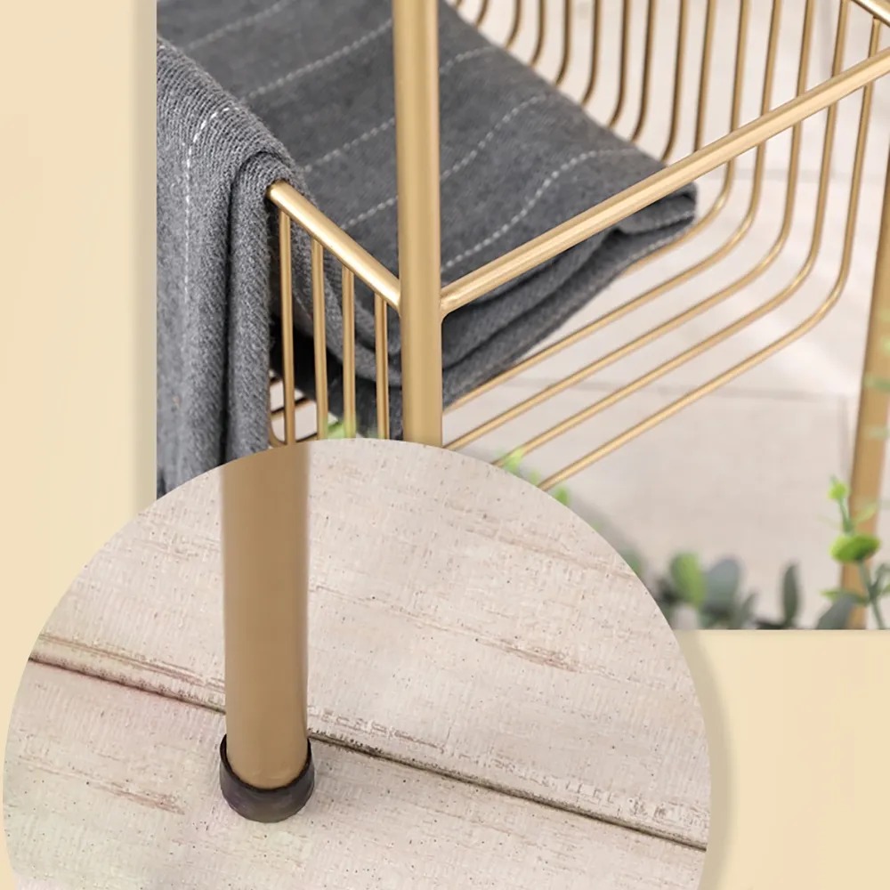 Black Rectangular End Table for Living Room with Shelf in Gold window image