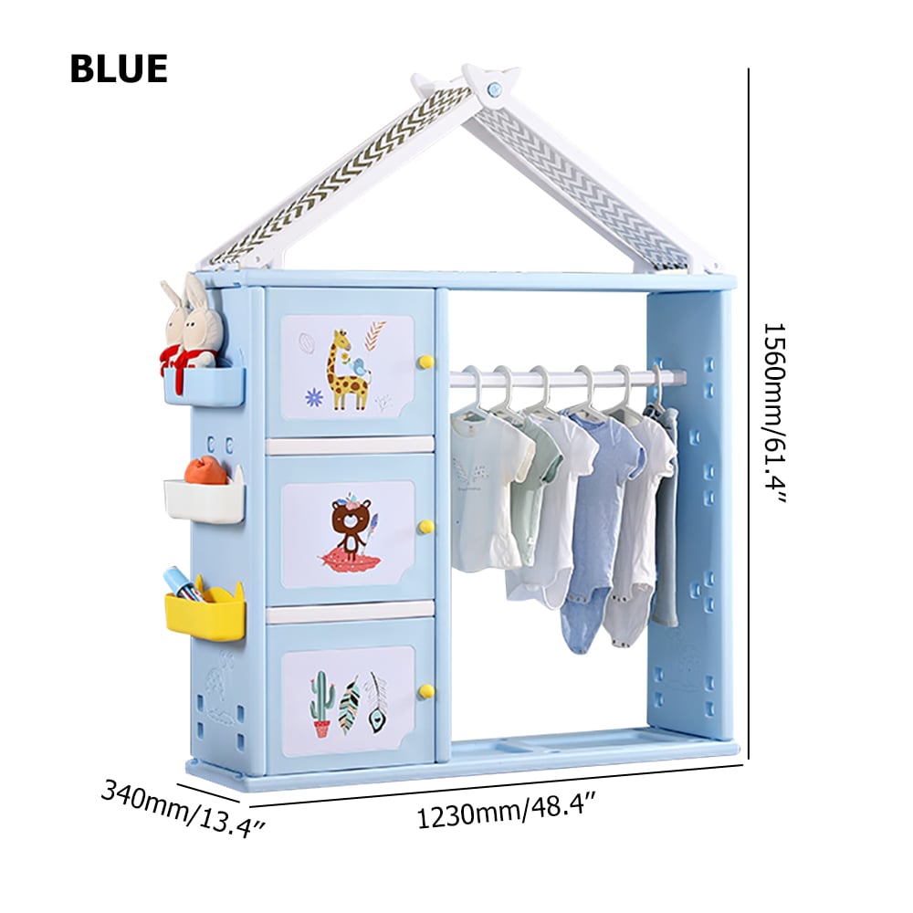 Kids' Coat Rack with Shelving in Blue window image