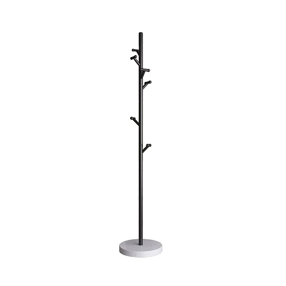Scandinavian Style Standing Coat Stand with White Marble Base-Black window image