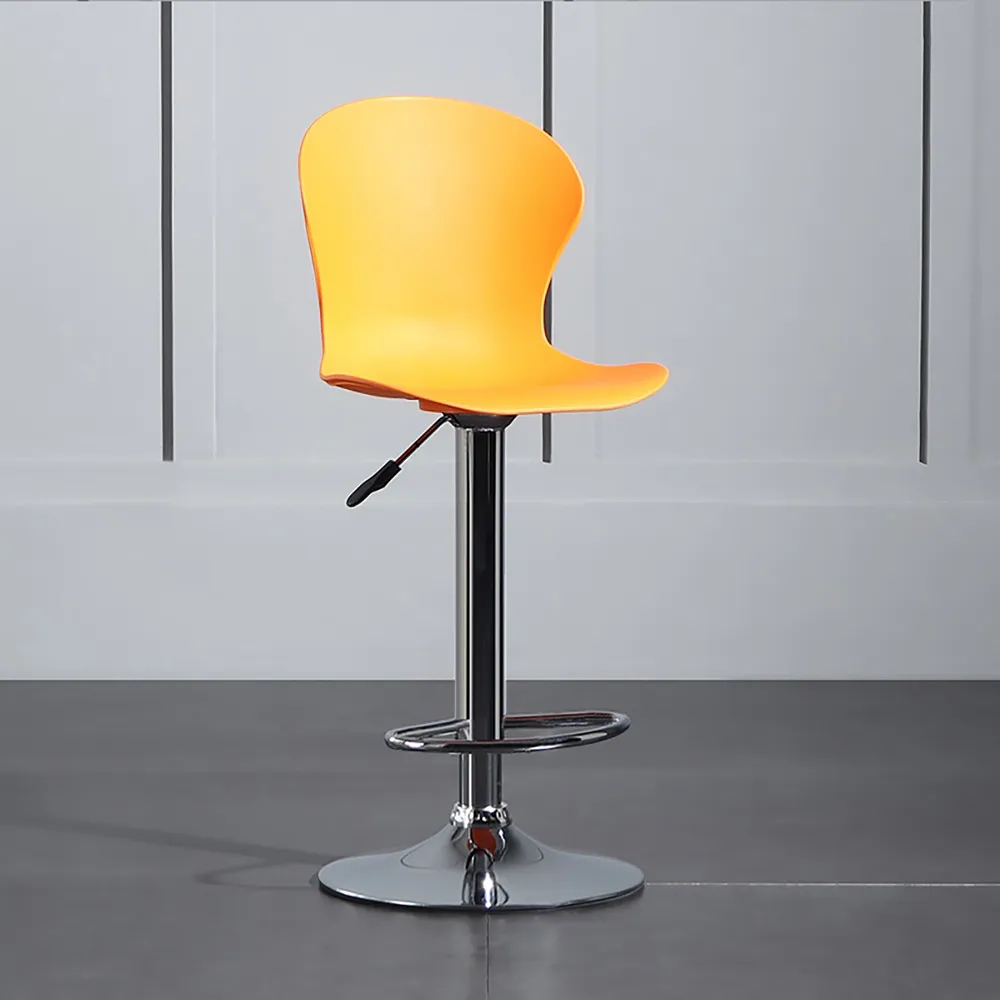 Modern Bar Height Bar Stool with Backrest PP Material Height Adjustable window image