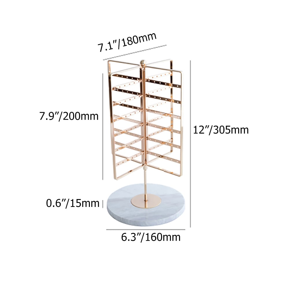 Earring Organiser Jewelry Swivel Display Stand in White window image
