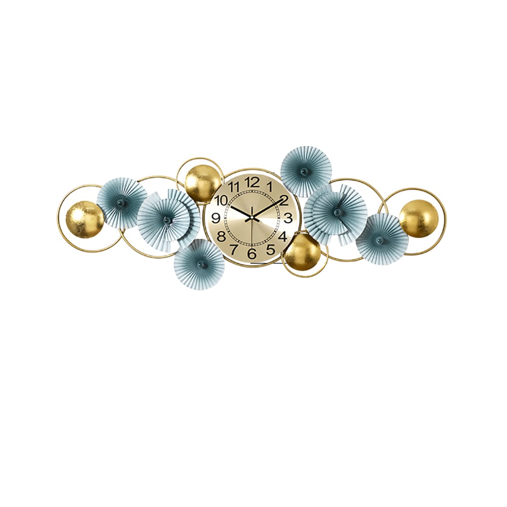 Metal Large Wall Clock with Creative Lotus Leaves Home Decor window image