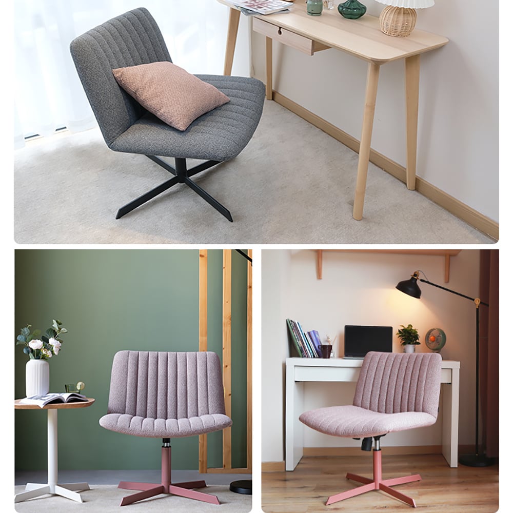 Modern Side Chair Adjustable Accent Chair Velvet Vanity Chair with Solid Back window image