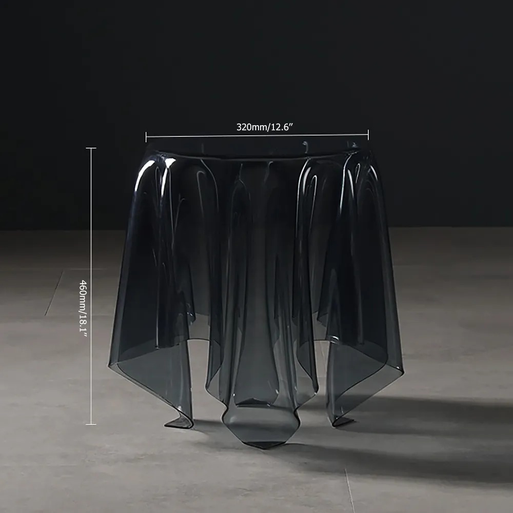 Nordic Creative Table d'appoint flottante ronde en PVC gris fumé image de fenêtre