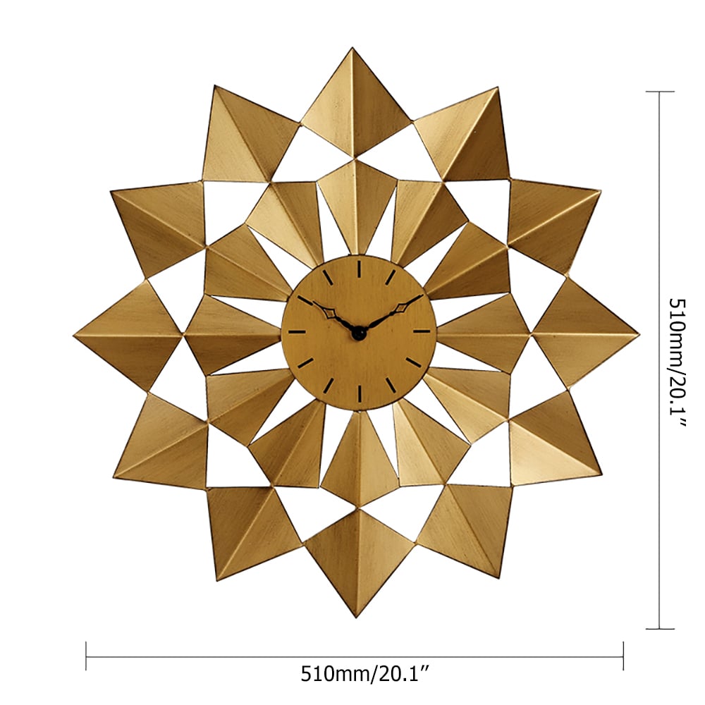 20.1" Oversized Wall Clock Creative 3D Geometric Polygon Home Decor window image
