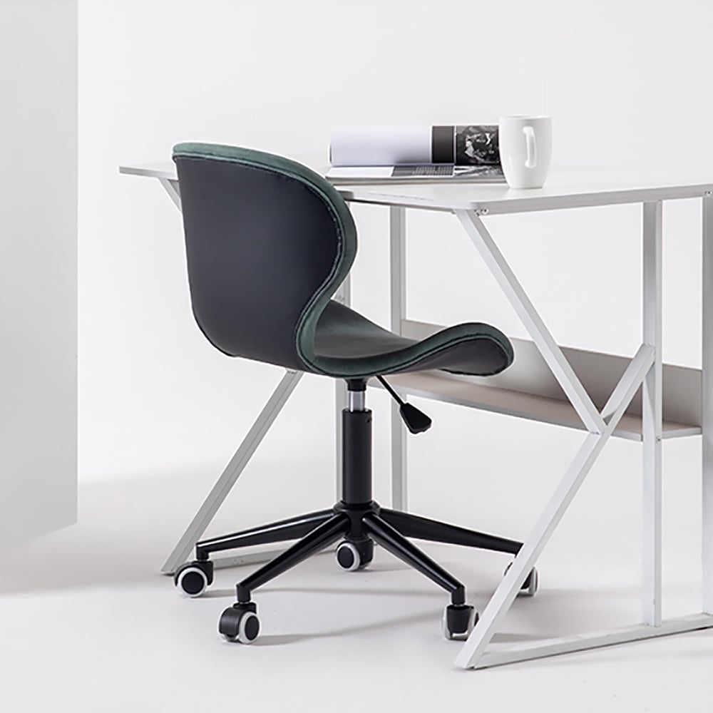 Modern Armless Leath-Aire Office Chair Ergonomic Swivel Task Chair window image