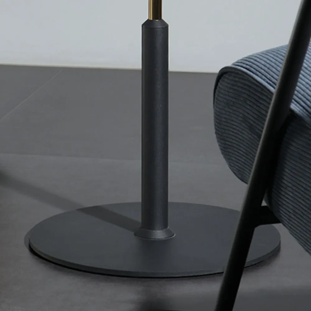 Modern Black Round Bar Table with Marble Tabletop window image